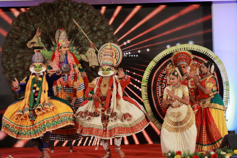 Colorful theyyam dance performance highlighting Kerala's vibrant cultural heritage.