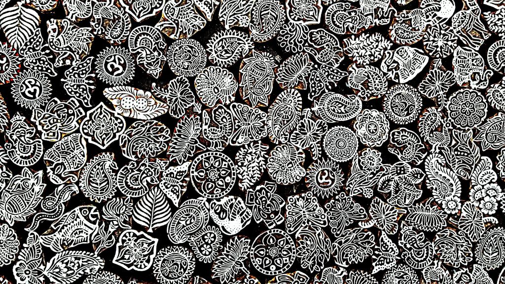 Detailed collection of traditional Indian block print patterns, highlighting cultural artistry.